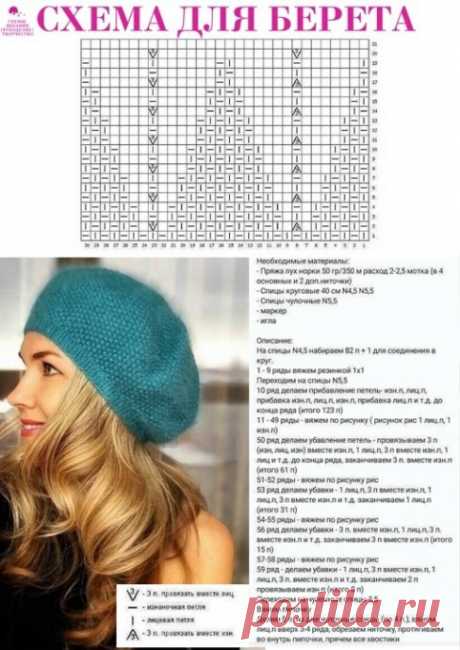 Берет спицами