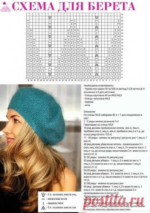 Берет спицами