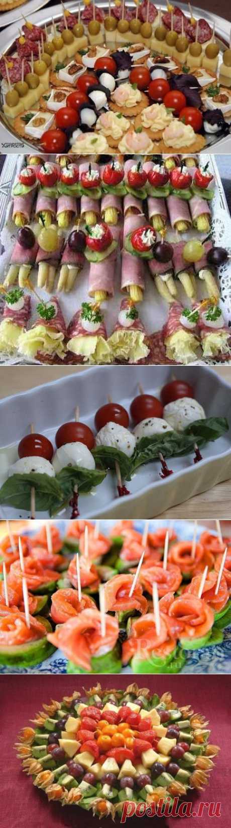 Варианты закусок на шпажках | БУДЕТ ВКУСНО!