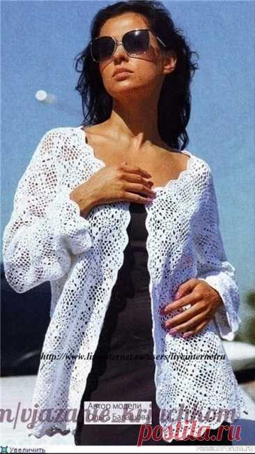 Ажурный жакет крючком. Схема