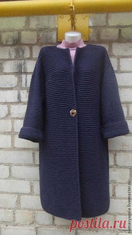 Купить Кардиган вязаный. БАКЛАЖАН - тёмно-фиолетовый, пальто, кардиган, кардиган вязаный, кардиган женский