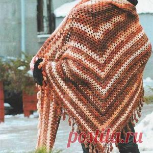 Простая, но красивая шаль
