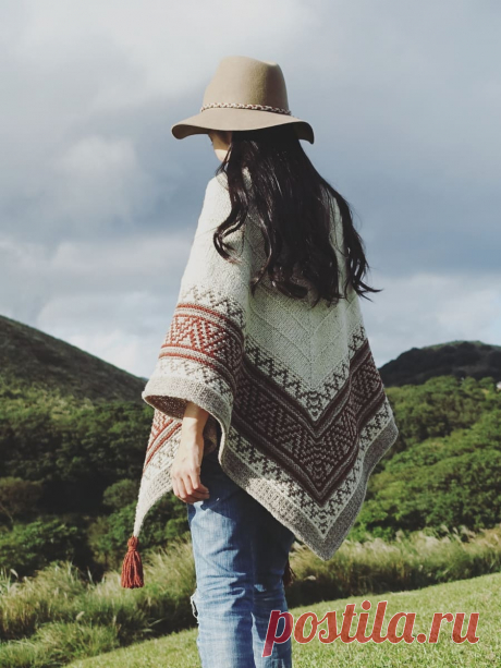 Шаль ленивым жаккардом Boho Style Mosaic