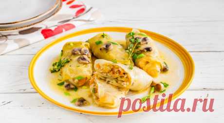 Постные голубцы с грибами и перловкой, пошаговый рецепт с фото
