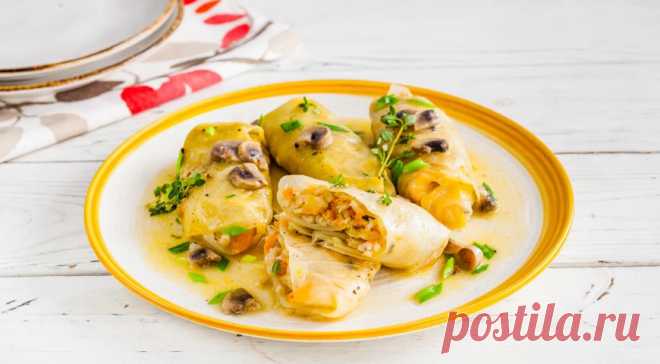 Постные голубцы с грибами и перловкой, пошаговый рецепт с фото
