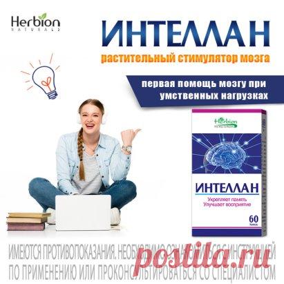 ИНТЕЛЛАН -  комплекс лекарственных растений:​
 Улучшает память и концентрацию внимания.
 Стимулирует умственную деятельность.
 Способствует повышению иммунитета.
 Является источником Витамина С .
Интеллан поможет добиться успехов в работе и учебе! ‍‍‍
Спрашивайте в ближайшей аптеке вашего города