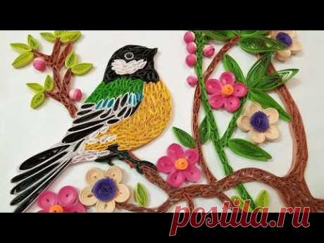 Quilling Wall Decorations | A Beautiful 🐦Bird Eating Fruits From Tree | Paper Quilling Art |