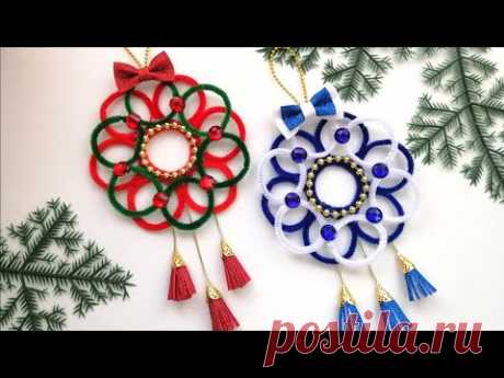 🎄Новогодние поделки 🎀Веночек из синельной проволоки 🎄Поделки на Новый Год 🎄Новогодний декор