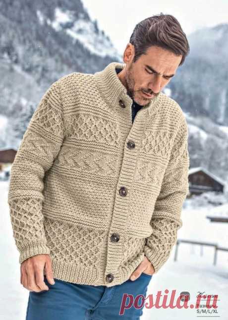 Мужской жакет спицами | Ksivaknit | Дзен