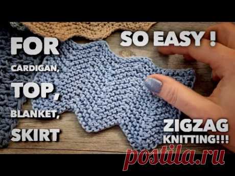 УЗОР СПИЦАМИ:  РОСКОШНЫЙ ЗИГЗАГ ПЛАТОЧНОЙ ВЯЗКОЙ! 💥💥💥 / BEAUTIFUL KNITTING PATTERN