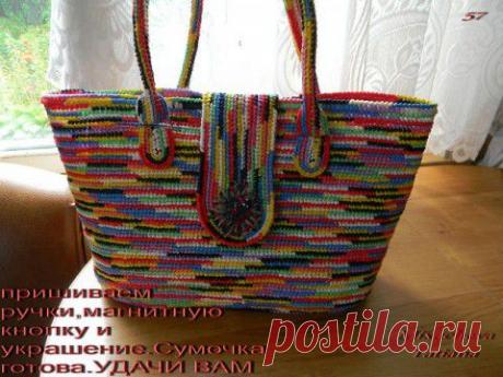 Мастер-класс по вязанию сумочки из пакетов