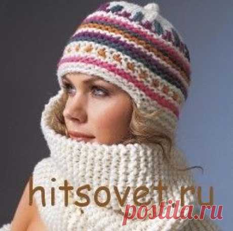 Вязаная шапка-шарф