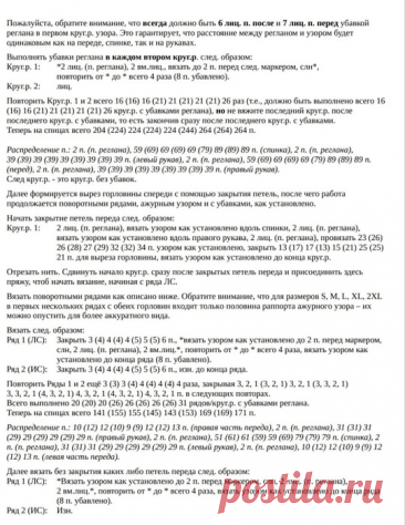 Реглан снизу: футболка с описанием и схемой. | Ольга Прилуцкая, вязание - это модно | Дзен