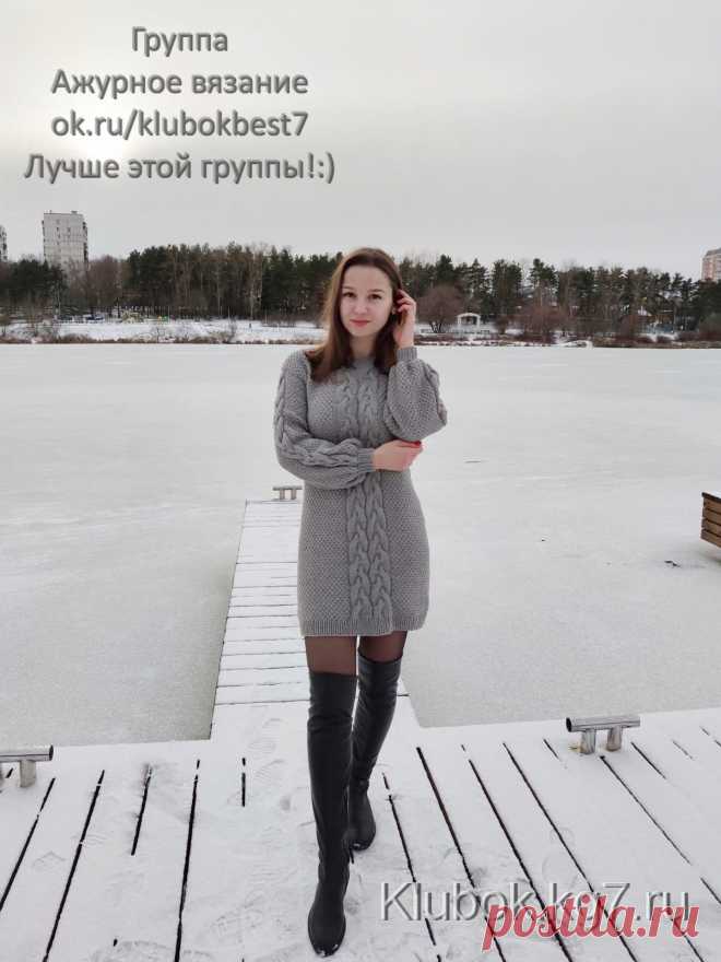 Платье с косами спицами | Клубок