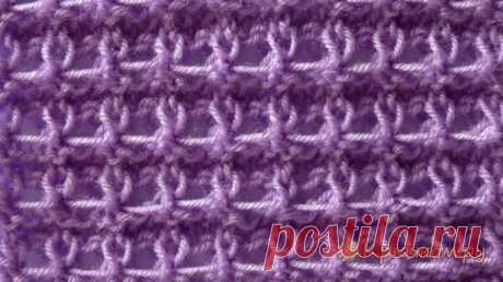 Двусторонний узор "Ажурные ячейки" (видео и фото мастер-класс)