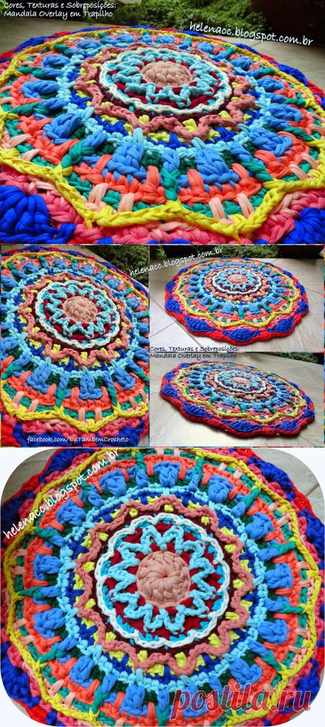EU TAMBÉM CROCHETO...: Cores, Texturas e Sobreposições: Mandala Overlay em Trapilho