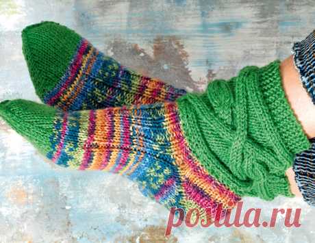 Носки со связанным поперек паголенком - схема вязания спицами. Вяжем Носки на Verena.ru ​Схема и описание вязания на спицах носков со связанным поперек паголенком из журнала «Сабрина. Спецвыпуск» №6/2016