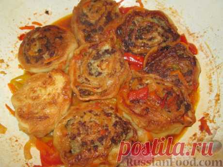 Ленивые пельмени с овощным соусом