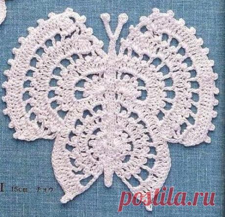 Вязаные бабочки крючком (УЗОРЫ КРЮЧКОМ) | Журнал Вдохновение Рукодельницы