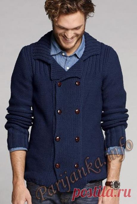 Мужской кардиган (м) 22*104 Phildar №4025