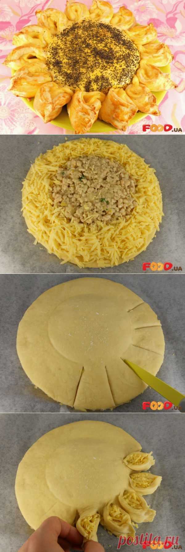 обалдено красивый пирог с мясом и сыром 'Подсолнух'. | КУЛИНАРНЫЙ БЛОКНОТ | Постила