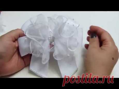 como Hacer un lindo Lazo  Blanco para primera comunion en  tul con orillo