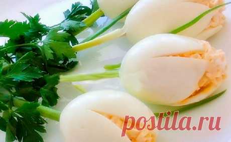 Закуска «Белые тюльпаны» и море идей закусок из яиц!