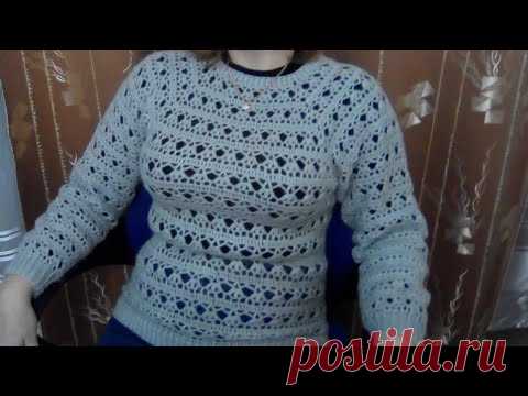 Кофта женская. Реглан. Крючком. 2 часть.