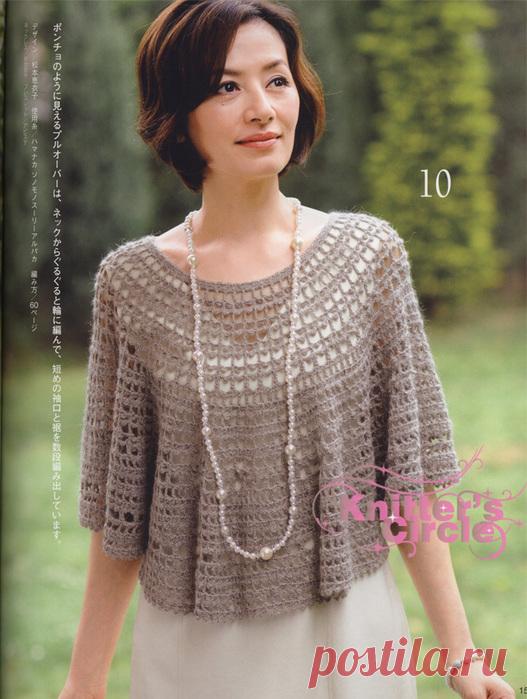 АЖУРНАЯ ПЕЛЕРИНА С КРУГЛОЙ КОКЕТКОЙ