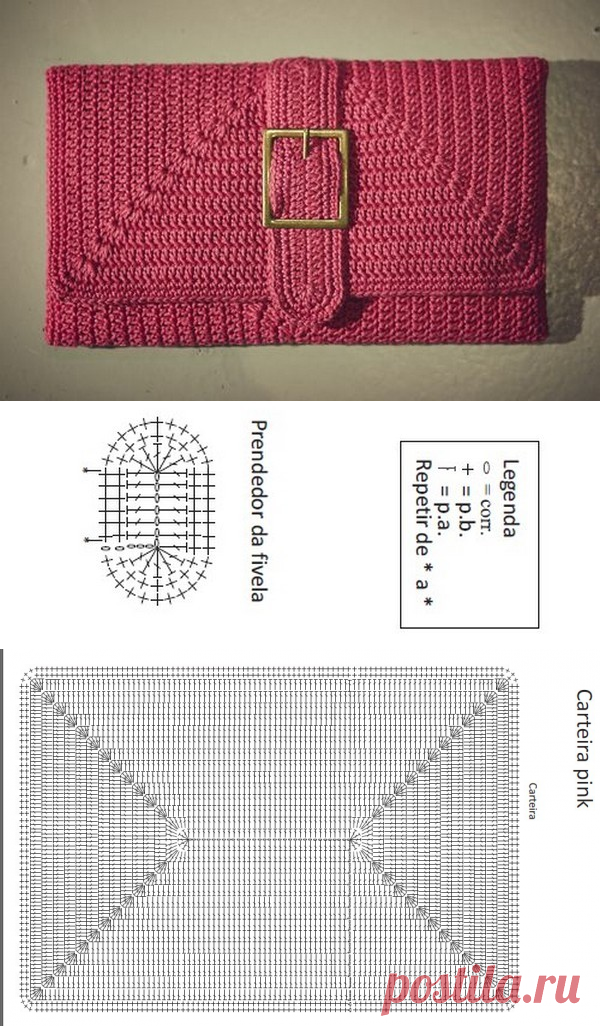 Красивый клатч крючком