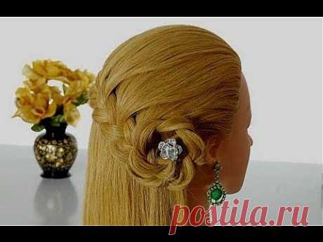 на длинные волосы: плетение косы, цветок из волос. Frisuren für langes Haar - YouTube