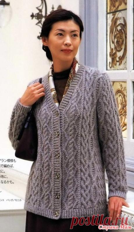 Кардиган с рельефными узорами. Спицы. - ВЯЗАНАЯ МОДА+ ДЛЯ НЕМОДЕЛЬНЫХ ДАМ - Страна Мам