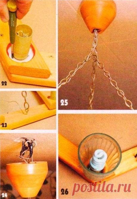 Делаем красивую люстру из дерева своими руками — Своими руками