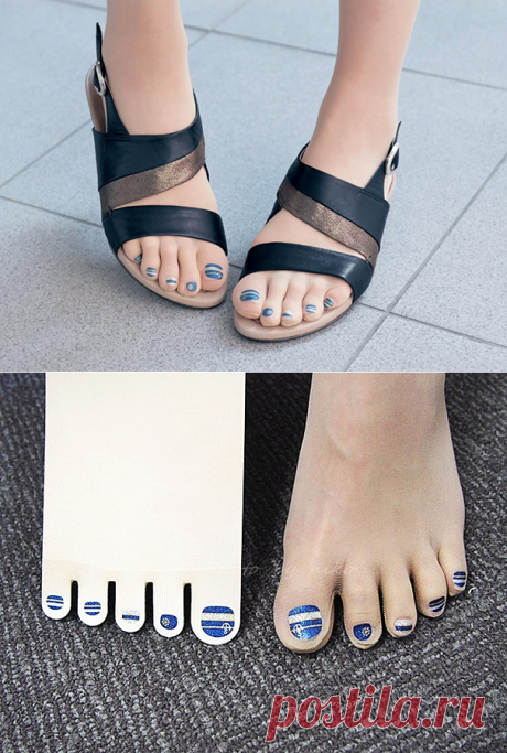 А вы бы решились надеть чулки и намазать сверху лак? А это тренд