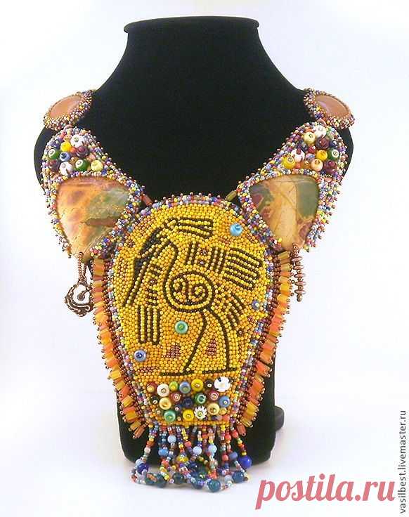 (63) Ибис - разноцветный,африка,ибис,священная птица,песочный,яшма Пикассо | Beaded | Главное Украшение