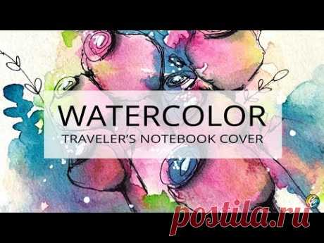 watercolor painting and doodling on Traveler's Notebook