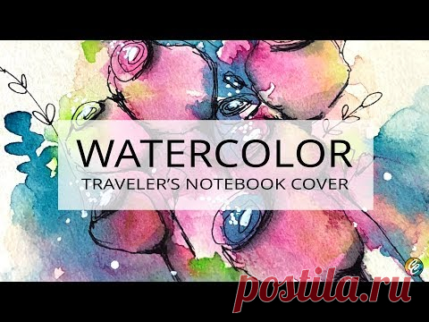 watercolor painting and doodling on Traveler's Notebook