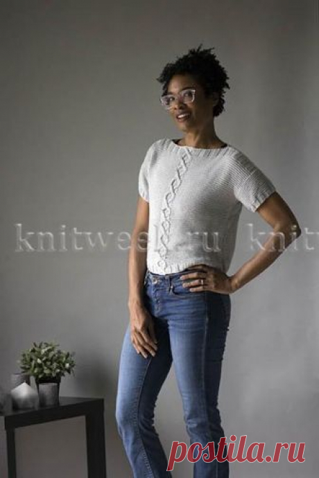 Топ "Кора" спицами. Все размеры. / knitweek.ru