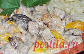 Мясо тушеное - рецепты. Говядина, свинина, курица, баранина.
