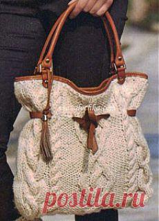 Вязаные сумки и аксессуары спицами