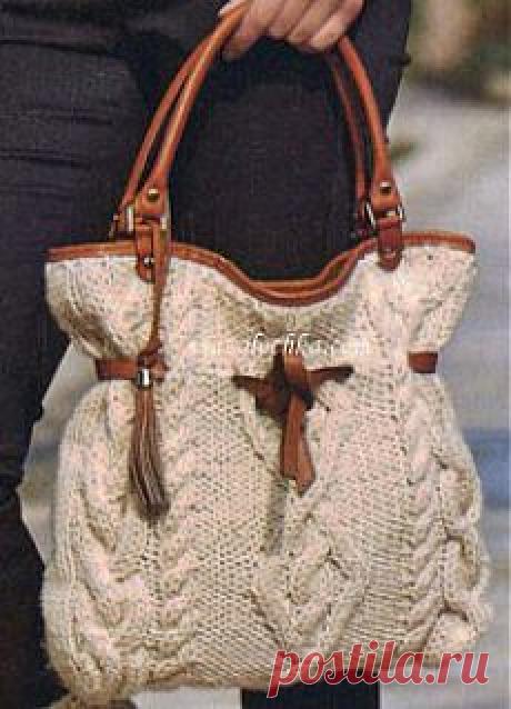 Вязаные сумки и аксессуары спицами