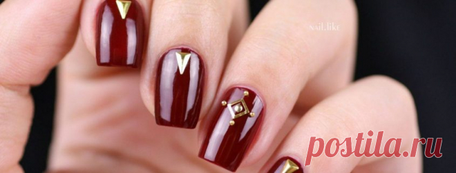 Бордовый маникюр и дизайн ногтей 2018: 100+ модных новинок фото