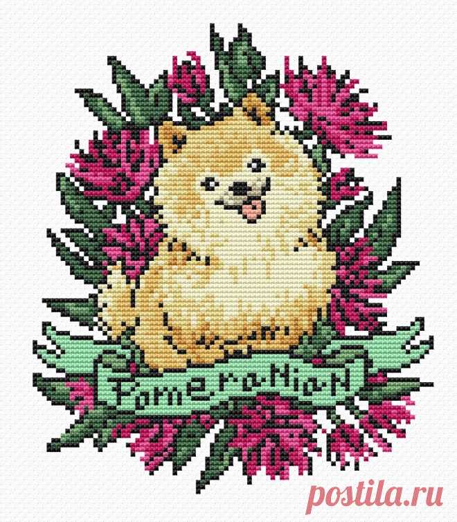 Cross stitch pattern Dog tattoo PDF/ funny Pomeranian | Etsy