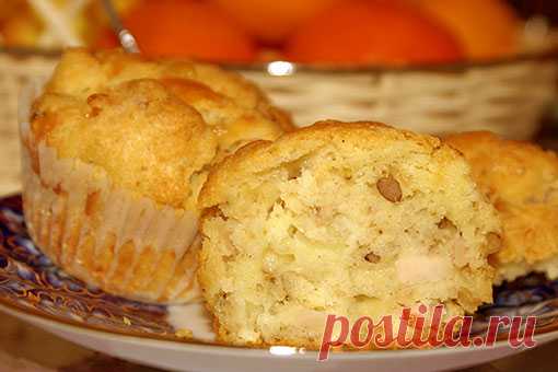 Маффины с ветчиной, сыром и орехами