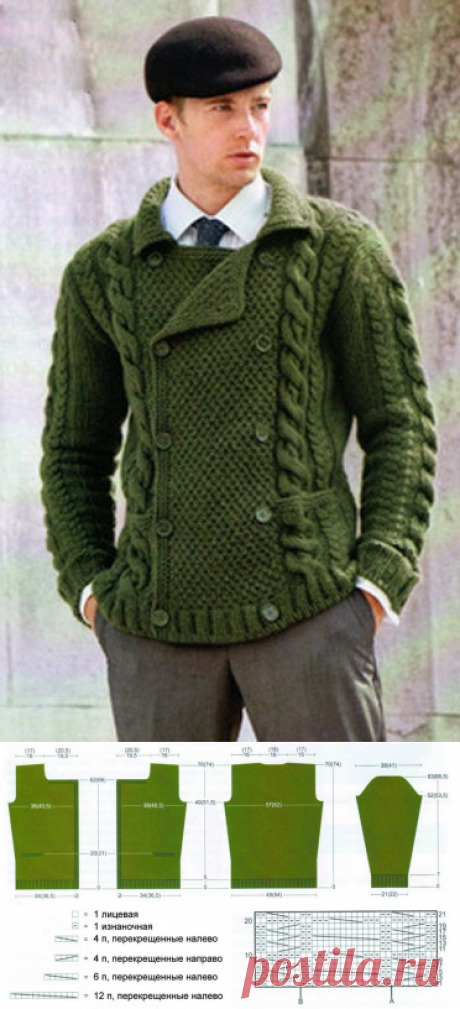 Мужской двубортный жакет