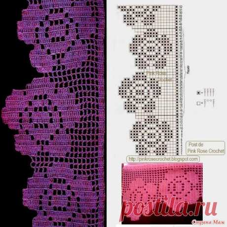 Платье в пол в филейной технике. &quot;Роза Нежная&quot; - Вязание - Страна Мам