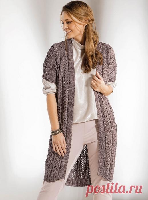 Удлиненный жилет с приспущенными плечами