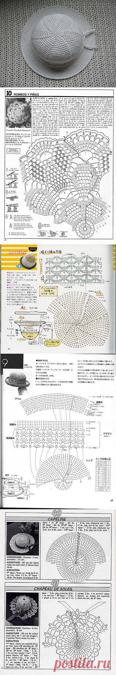 СХЕМЫ К ВЯЗАНЫМ ШЛЯПКАМ....