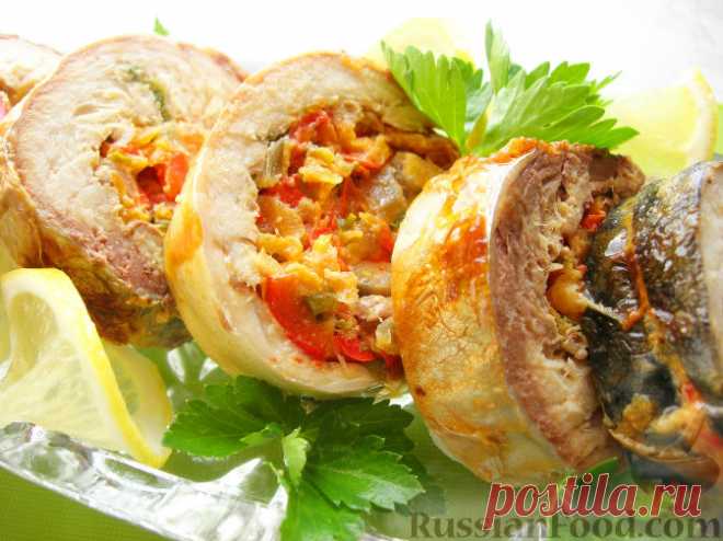 Рецепт: Рулет из скумбрии с овощами на RussianFood.com