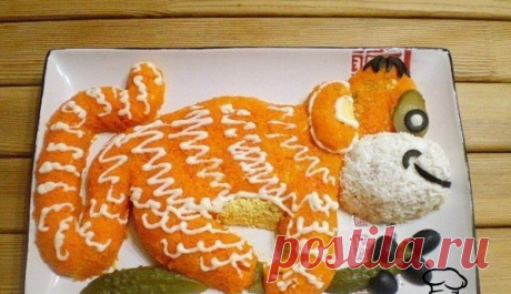САЛАТ &quot;ОБЕЗЬЯНКА&quot; 🍴 ИНГРЕДИЕНТЫ: ● Куриное филе — 250 Грамм ● Рис отварной — 200 Грамм ● Огурцы — 3 Штуки (маринованные) ● Яйцо — 3 Штуки ● Майонез — 2-3 Ст. ложек ● Соль — По вкусу ● Перец черный молотый — По вкусу ● Морковь — 3 Штуки (для украшения салата) ● Маслины — 5 Штук (для украшения салата, без косточек) ● Зелень — По вкусу ПРИГОТОВЛЕНИЕ: Подготовьте продукты. Отварите морковь для украшения салата, отварите яйца и куриное филе. Рис отварите в соленой воде до готовности,…